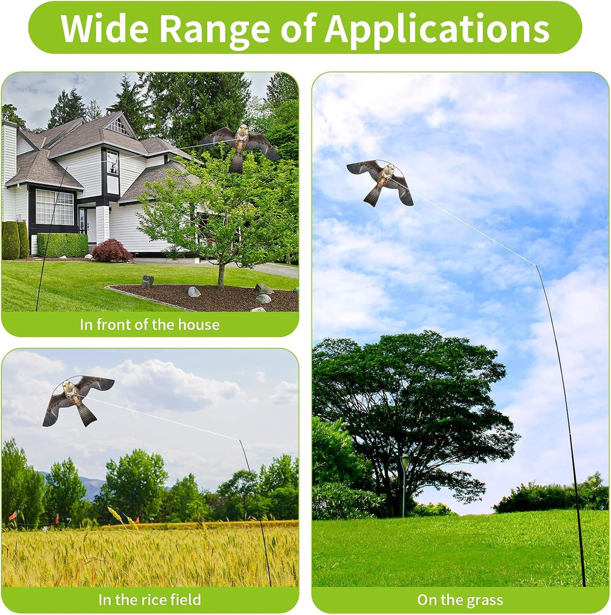 Flyonte 4m fibreglass pole for easy, stable kite setup in wind.
