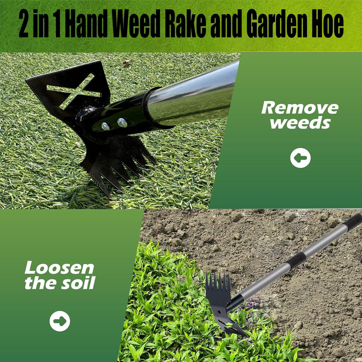 FmnyYaid six-tine deep-weed puller uproots deep roots with precision.