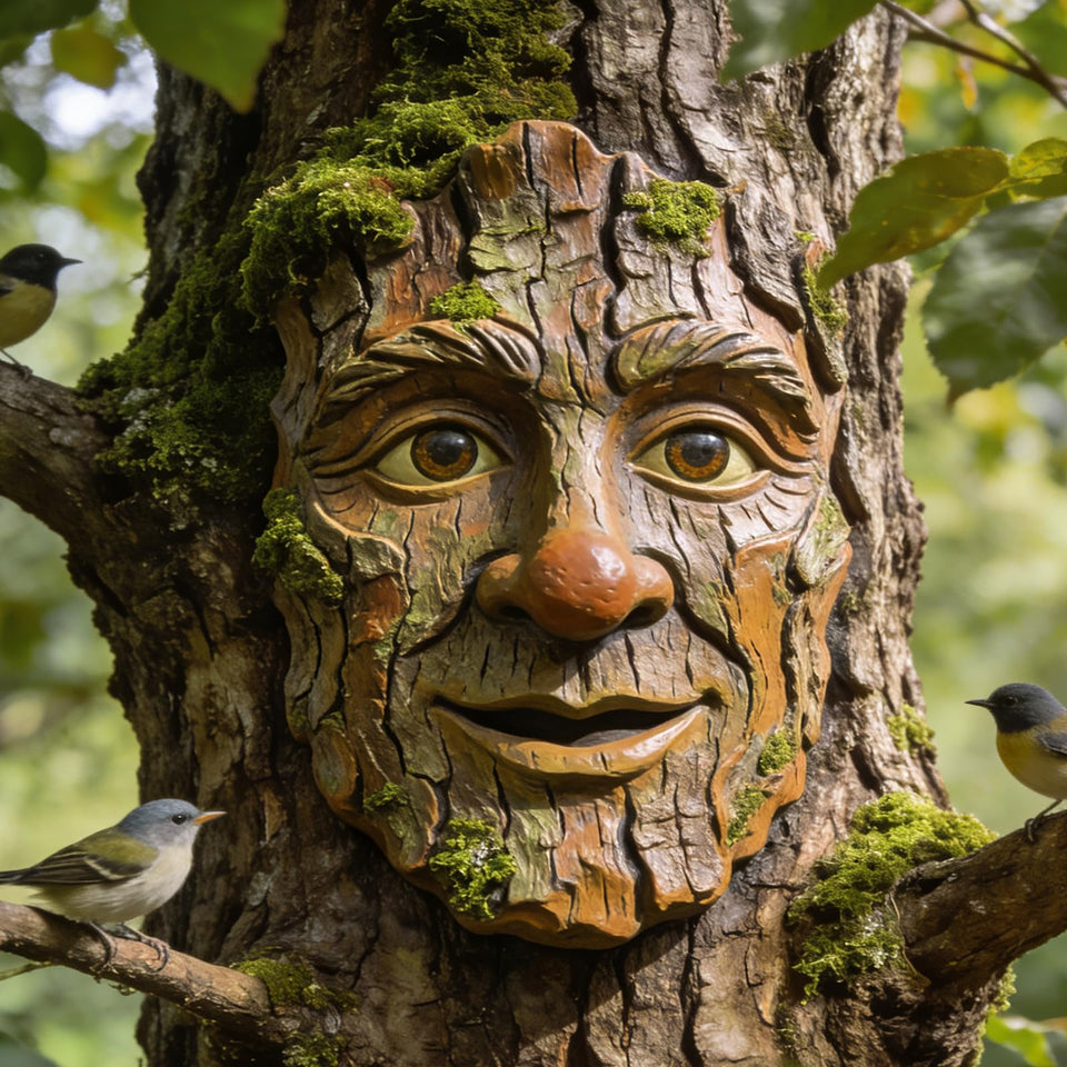 FmnyYaid whimsical tree face outdoor statue adds playful charm to your garden.