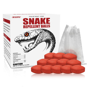Fnaialonj Snake Repellent Ball in garden bed creates scent barrier to deter snakes