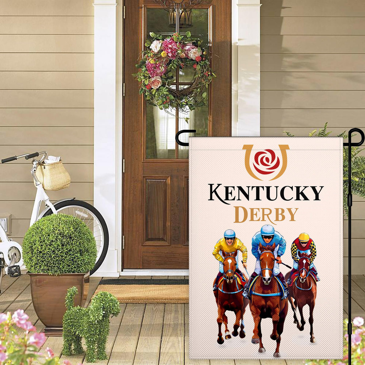 Fnaners outdoor yard sign decor enhances patios, porches, and gardens.