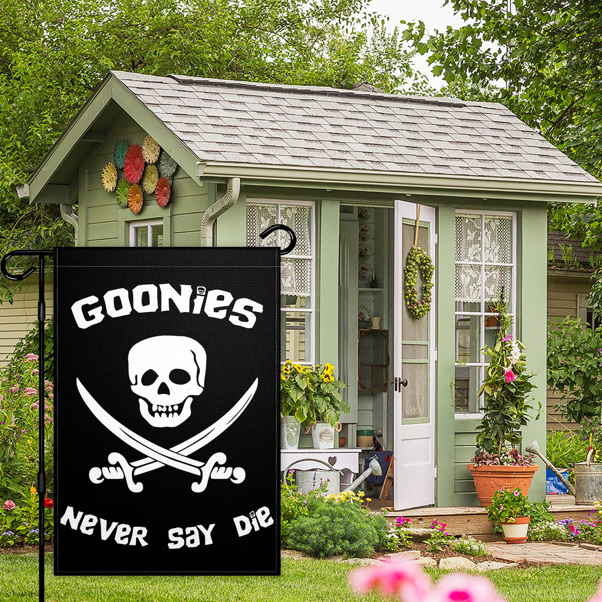 Fnaners yard pirate sign flag ideal for lawn decoration and themed setups