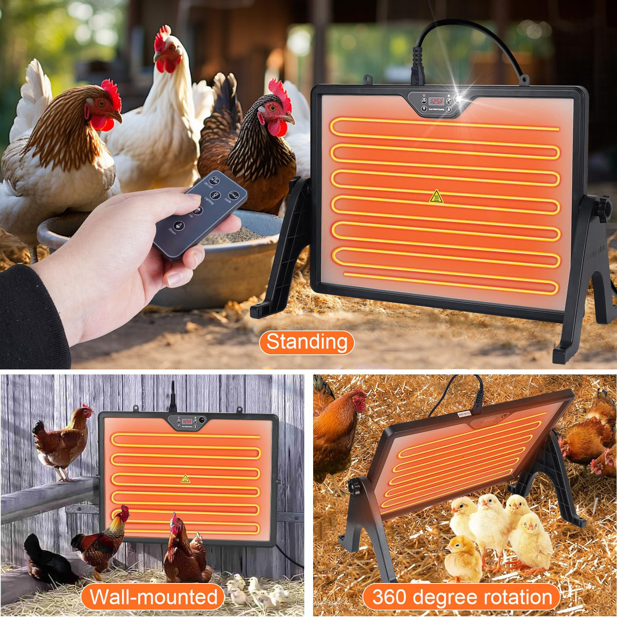 Foandbevi built-in-light helps monitor chicks at night.