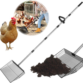 Foandbevi ergonomic grip scoop for comfortable coop cleaning and precise control.