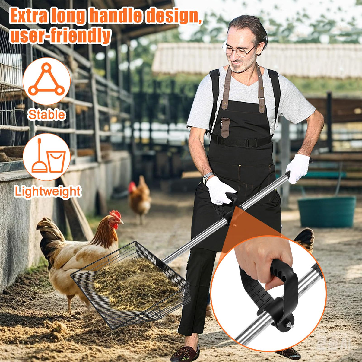 Foandbevi extended-length handle reduces bending for easy tall-cleaning sessions.