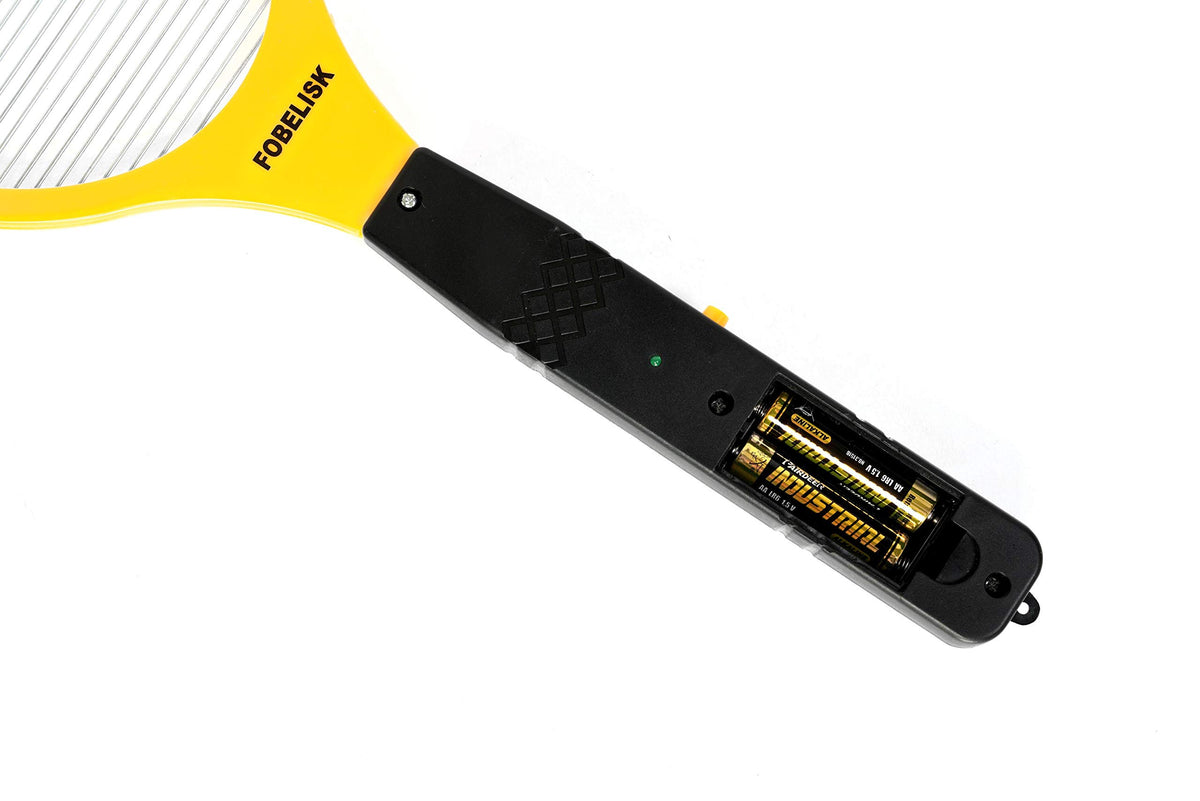 FOBELISK Bug Zapper battery compartment close-up highlights easy power access.