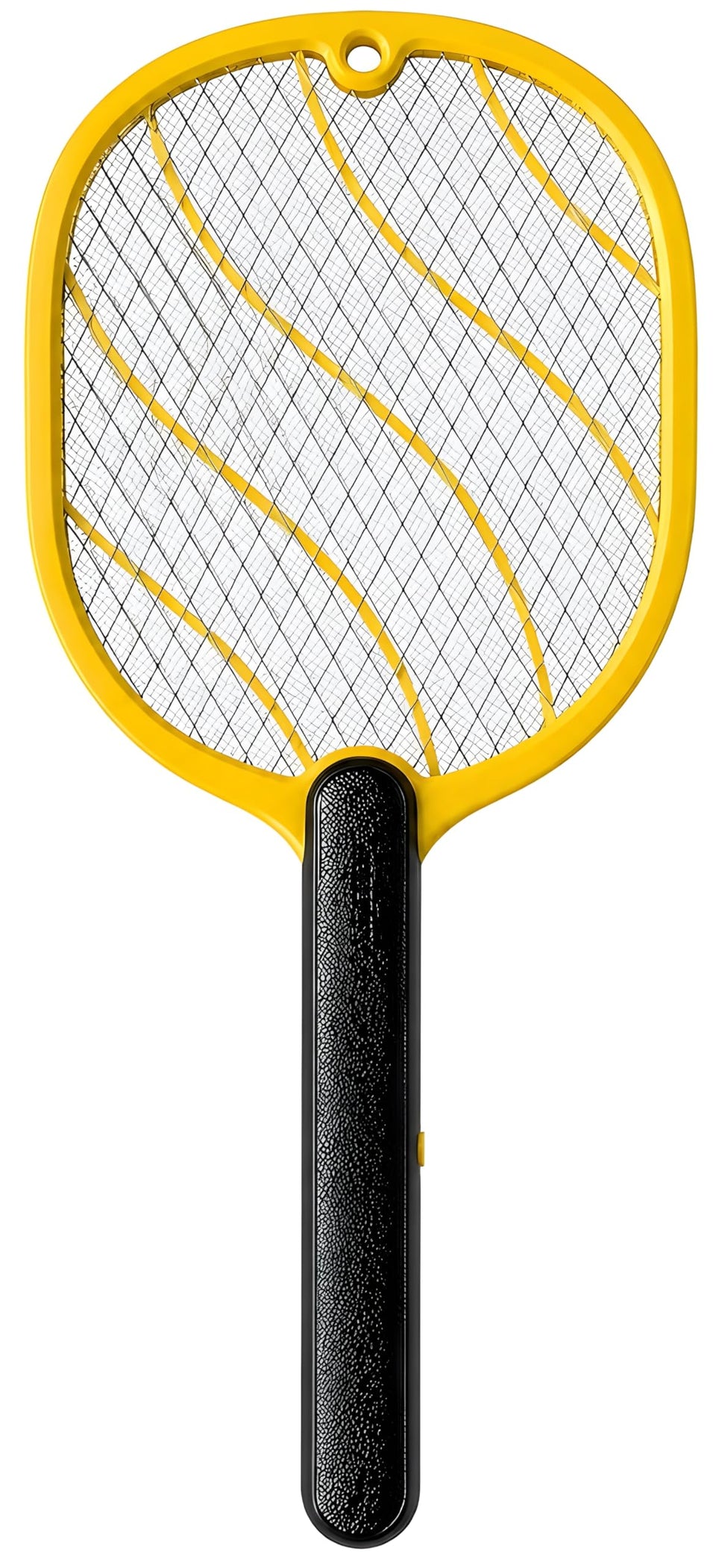 FOBELISK Electric Fly Swatter front view with 3-layer mesh for safe pest control.