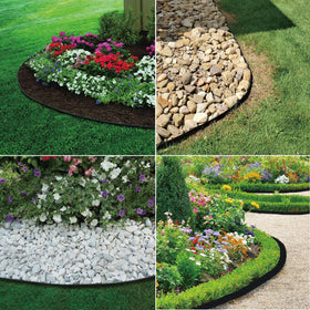 Focefec black plastic edging blends with garden