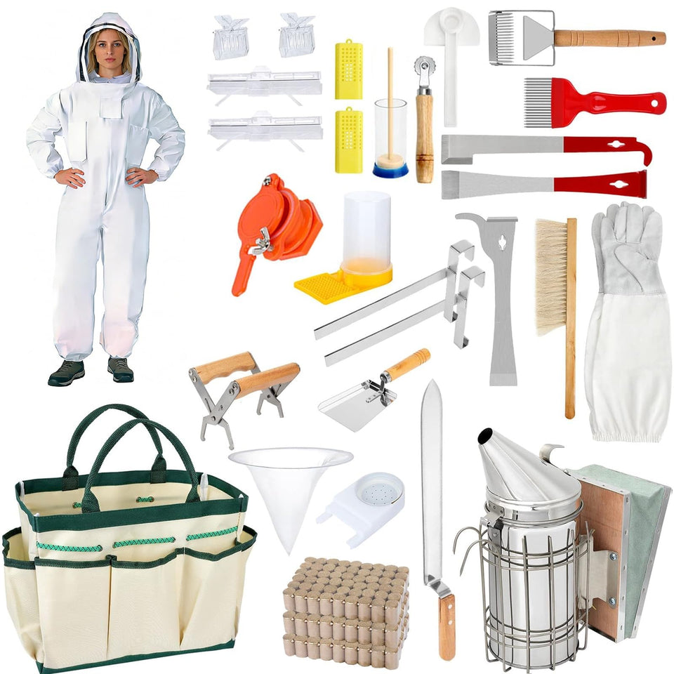 FodManTakin beekeeping starter kit with bee suit for safe hive inspections