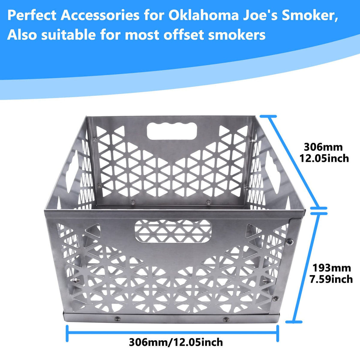 Foedo firebox basket flame-hole design promotes even heat distribution.