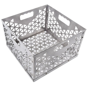 Foedo stainless steel firebox basket for Oklahoma Joe smoker, durable construction.