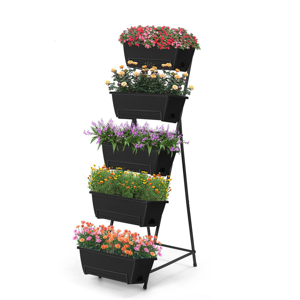 Fogein 5-tier vertical garden bed assembled for space-saving urban gardening