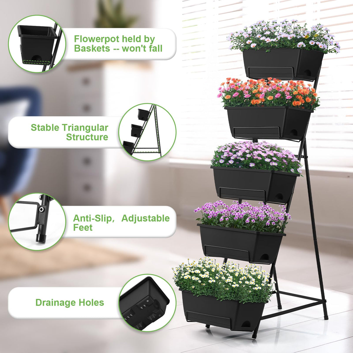 Fogein garden setup suitable for indoor and outdoor use with herbs and flowers