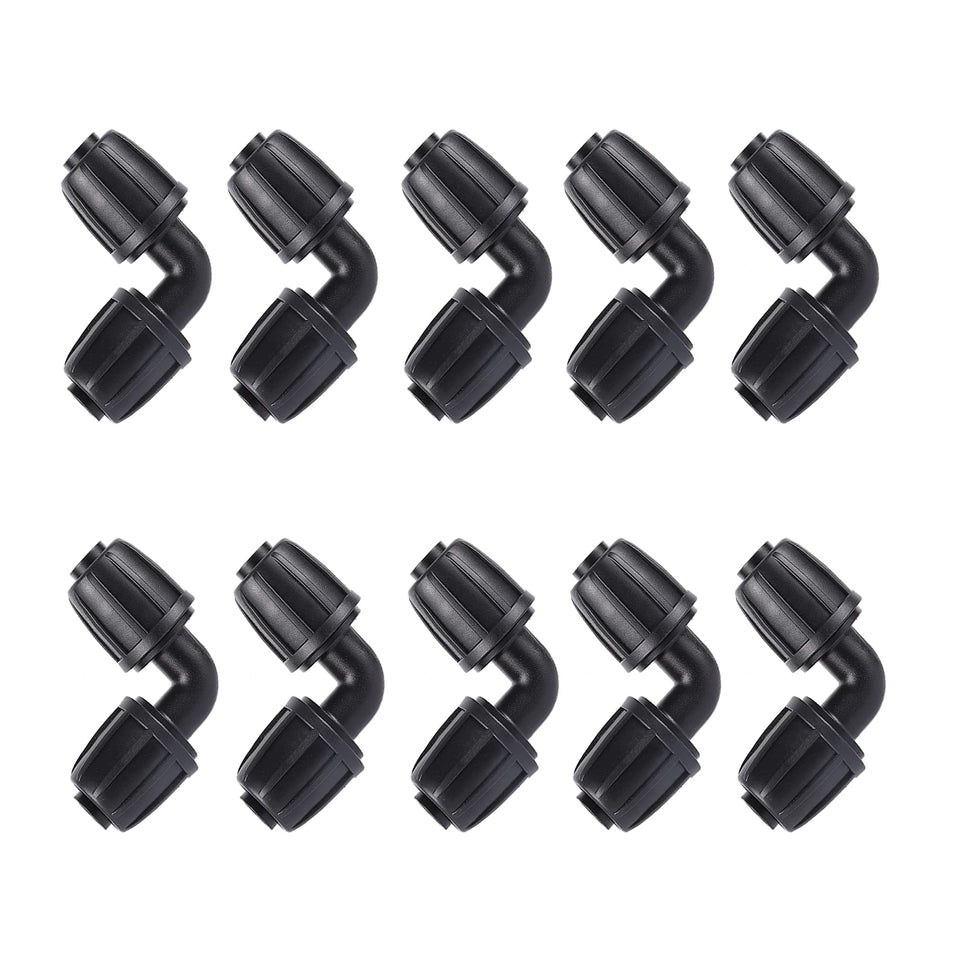 fogwowo 1/2-inch elbow barbed connector for drip tubing, leak-free garden connections.
