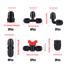 FOGWOWO elbows and tees highlight versatile layout options for garden drip systems.