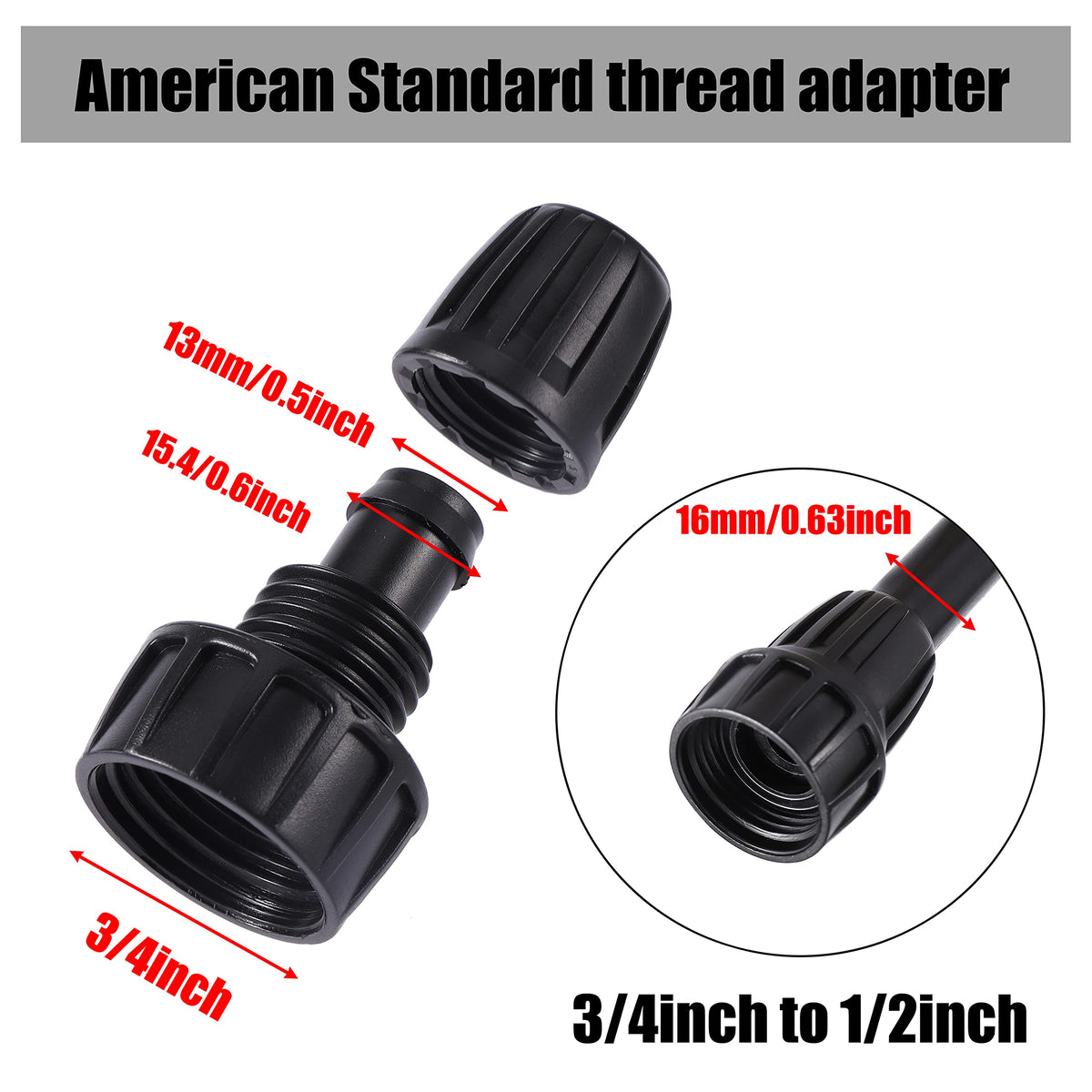 FOGWOWO 1/2-inch tubing fittings with locking nuts for leak-free connections.