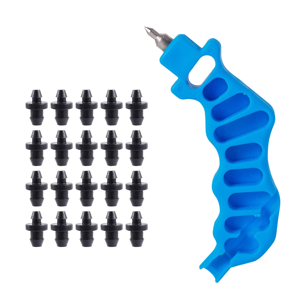 FOGWOWO hole punch in action creates precise holes for drip tubing