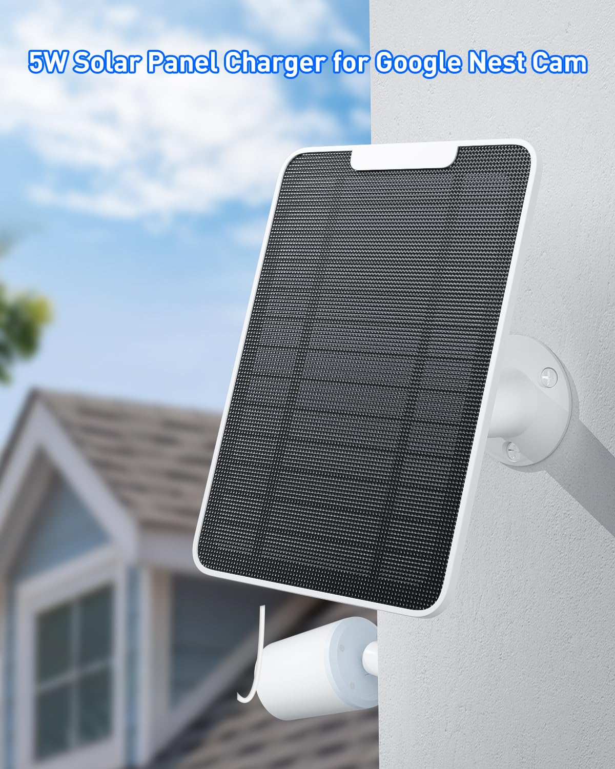 fohoa Nest Cam IP65 solar panel resists rain and snow for continuous use