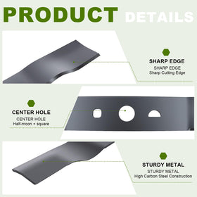Hardened steel Foifatt blade reduces clippings buildup for cleaner edges.