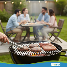 Foilman grill liner in use showing even heat distribution for tastier outdoor grilling