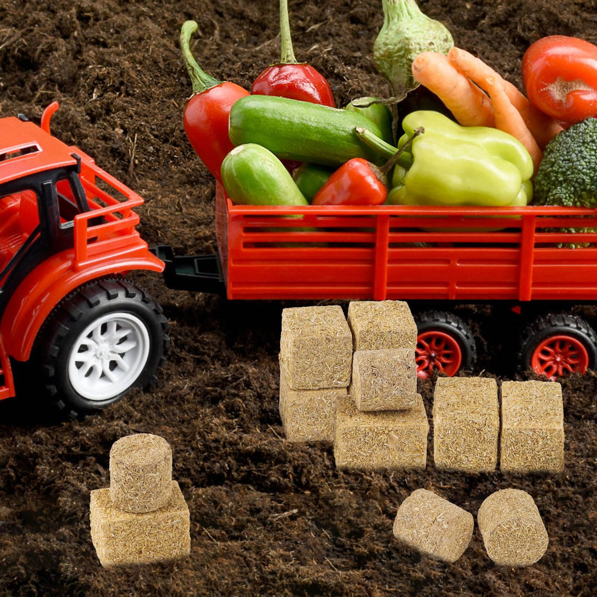 FOIMAS pack of 12 miniature hay bales ready for multiple mini scenes