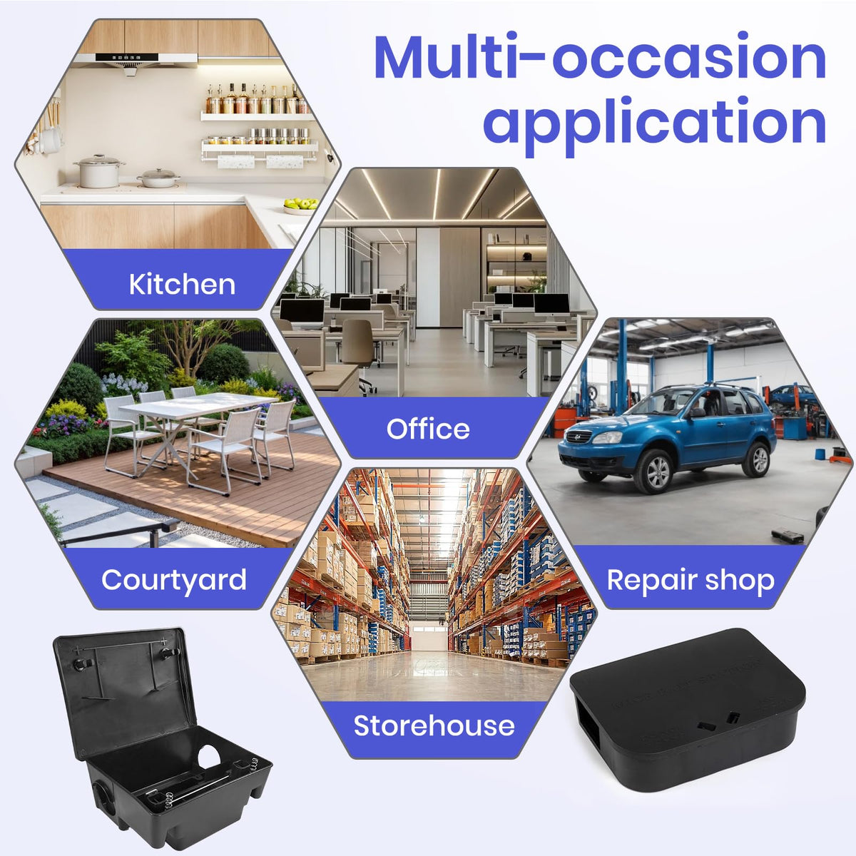 Foivieide ABS plastic durable construction withstands impact.