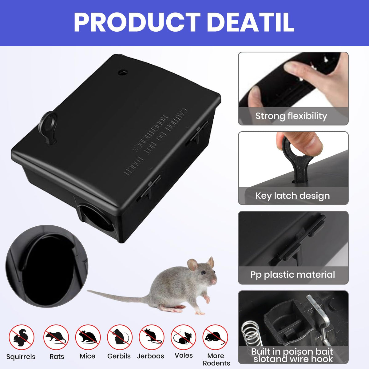 Foivieide compact under-cabinet bait station fits tight spaces.