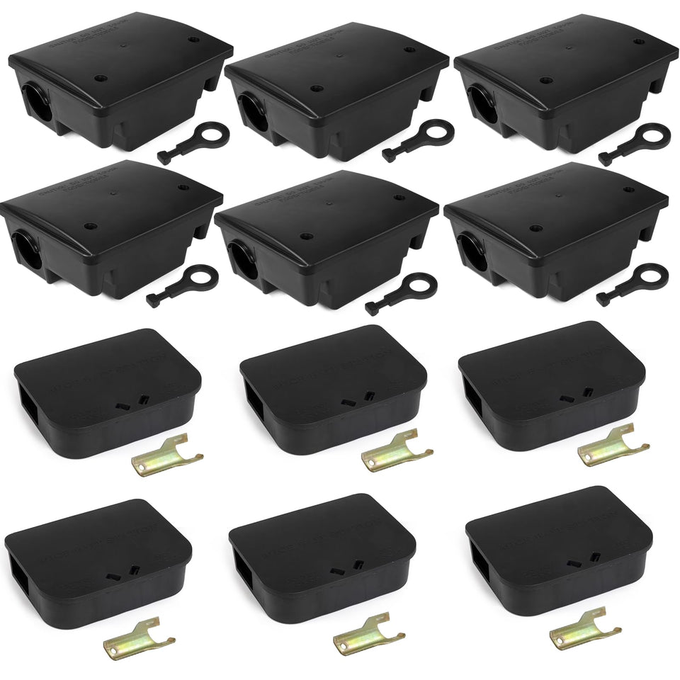 Foivieide locking bait station large front view keeps blocks secure outdoors.