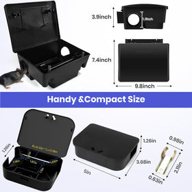 Foivieide locking bait station large lid open for easy reload access.