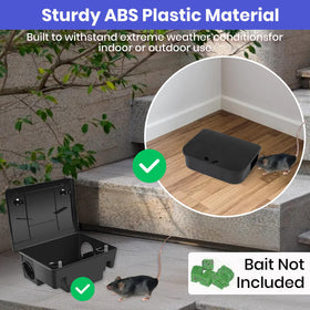Foivieide weatherproof bait station outdoors resists rain and weather.