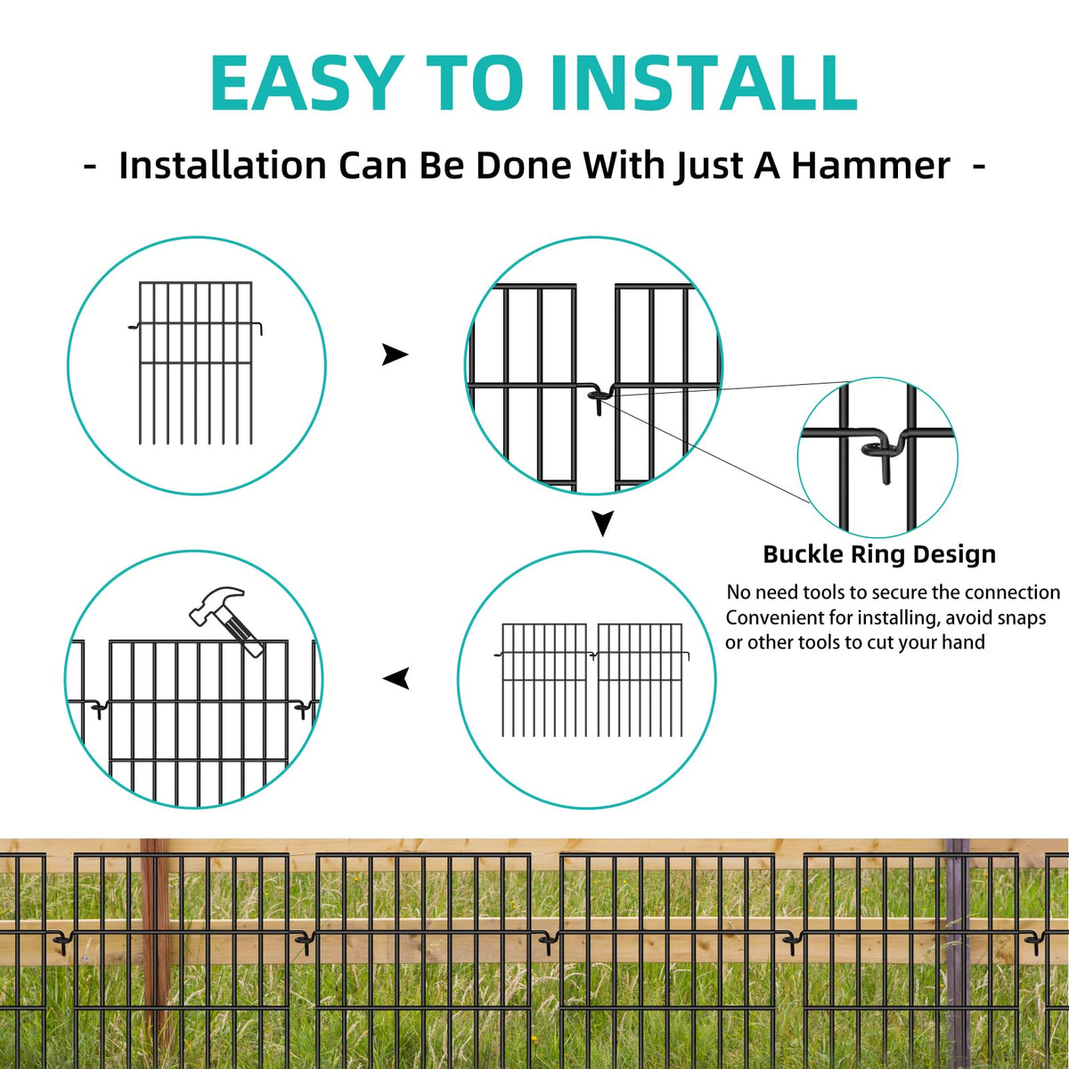 FOKEP Dog-escape-prevention image highlights bottom-gap protection for pets.