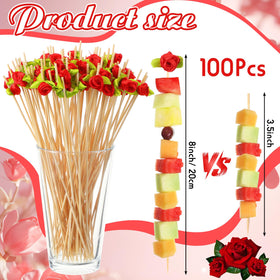 FoldTier bamboo skewers ideal for appetizers and fruit kebabs.