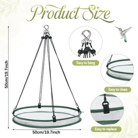FoldTier hanging bird feeder hoop enables easy installation and clean feeding.