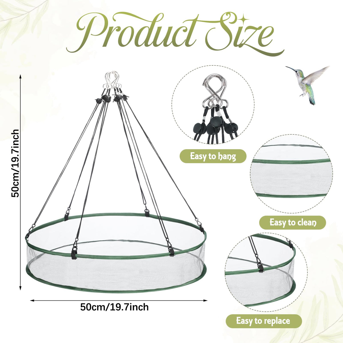 FoldTier hanging hoop platform used with bird feeders to organize feeding space.