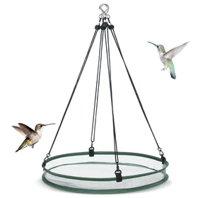 FoldTier seed catcher hoop for outdoor feeders reduces waste while birds feed.