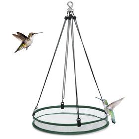 FoldTier seed catcher hoop assembled for a 16-inch outdoor feeding station with stable construction.
