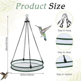 FoldTier hanging seed catcher hoop installation shows easy setup and versatile placement.