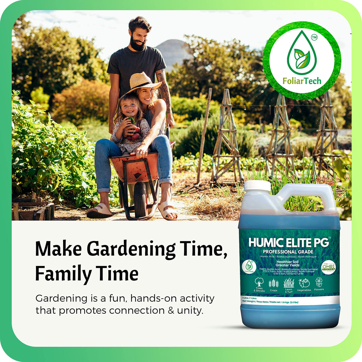FoliarTech Humic Acid Lawn Fertilizer indoor outdoor use suits multiple garden settings