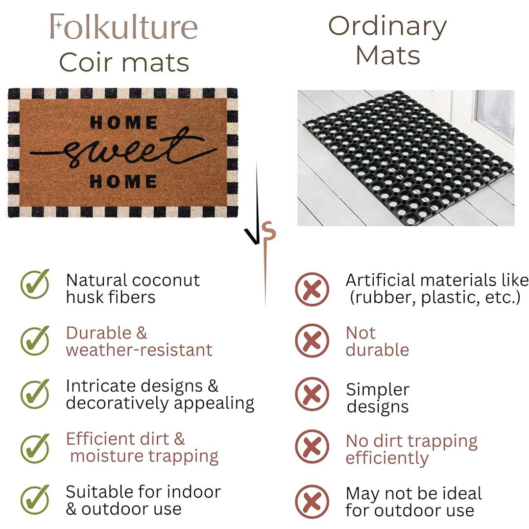 Folkulture welcome mat is suitable for indoor and outdoor entrances.