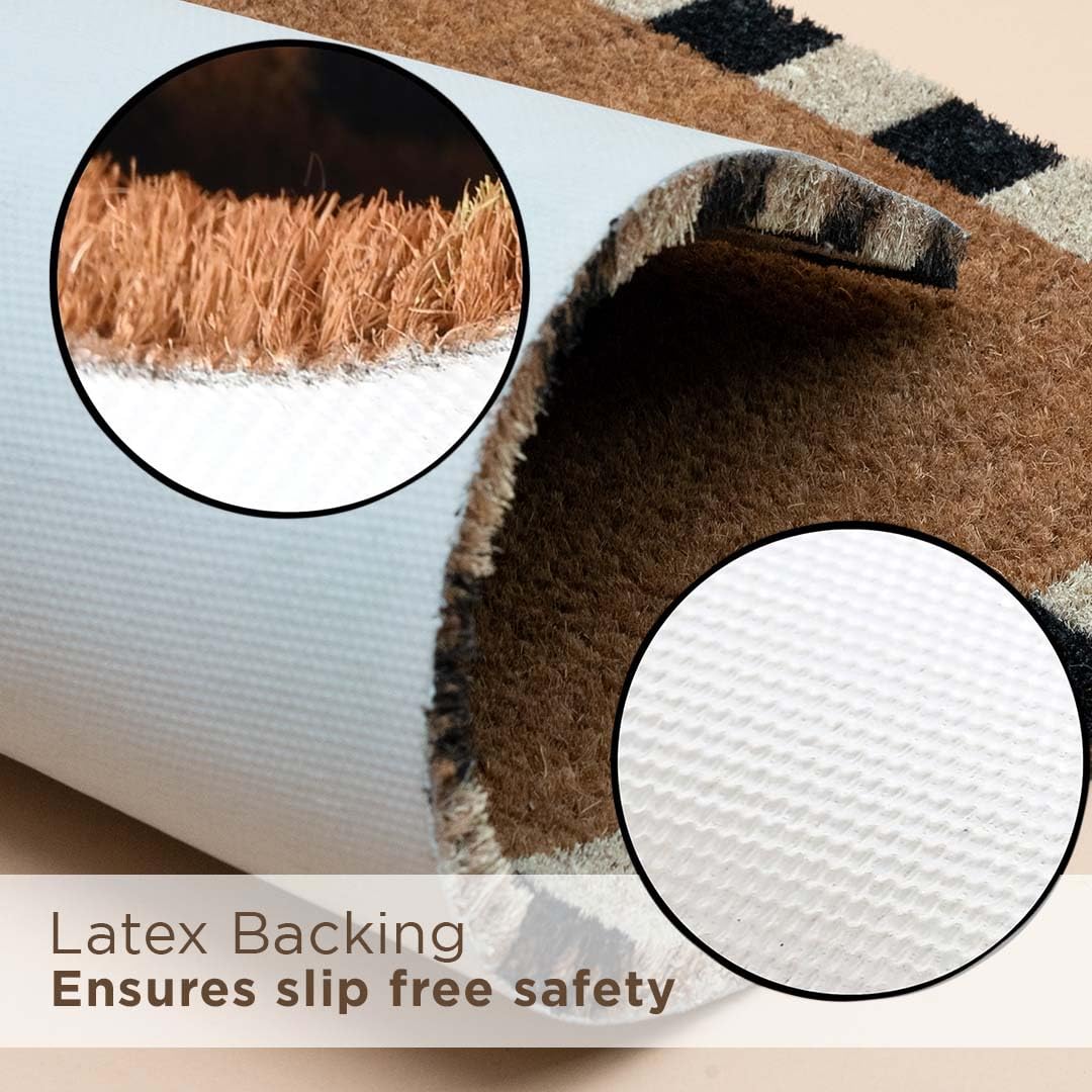Folkulture 16x28 inch mat provides anti-slip safety for year-round use.
