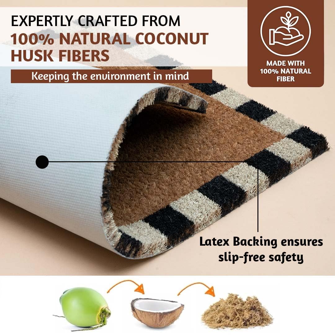 Folkulture front door mat traps moisture and dust to keep interiors clean.