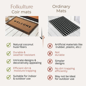Folkulture Welcome Matt Outdoor easy-cleaning image indicates simple care routines