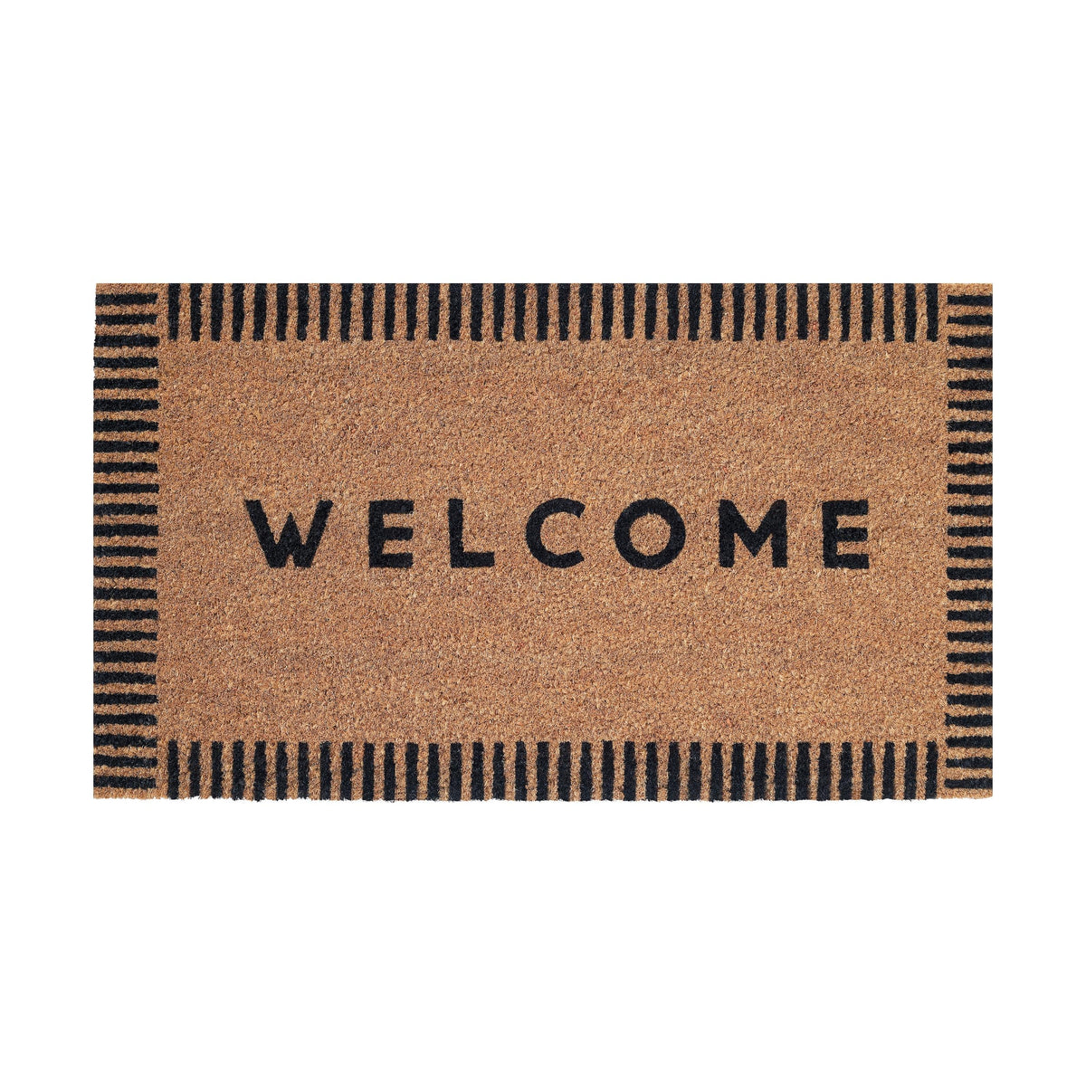 Folkulture Welcome Matt Outdoor front-door closeup shows eco-friendly coir that traps dirt