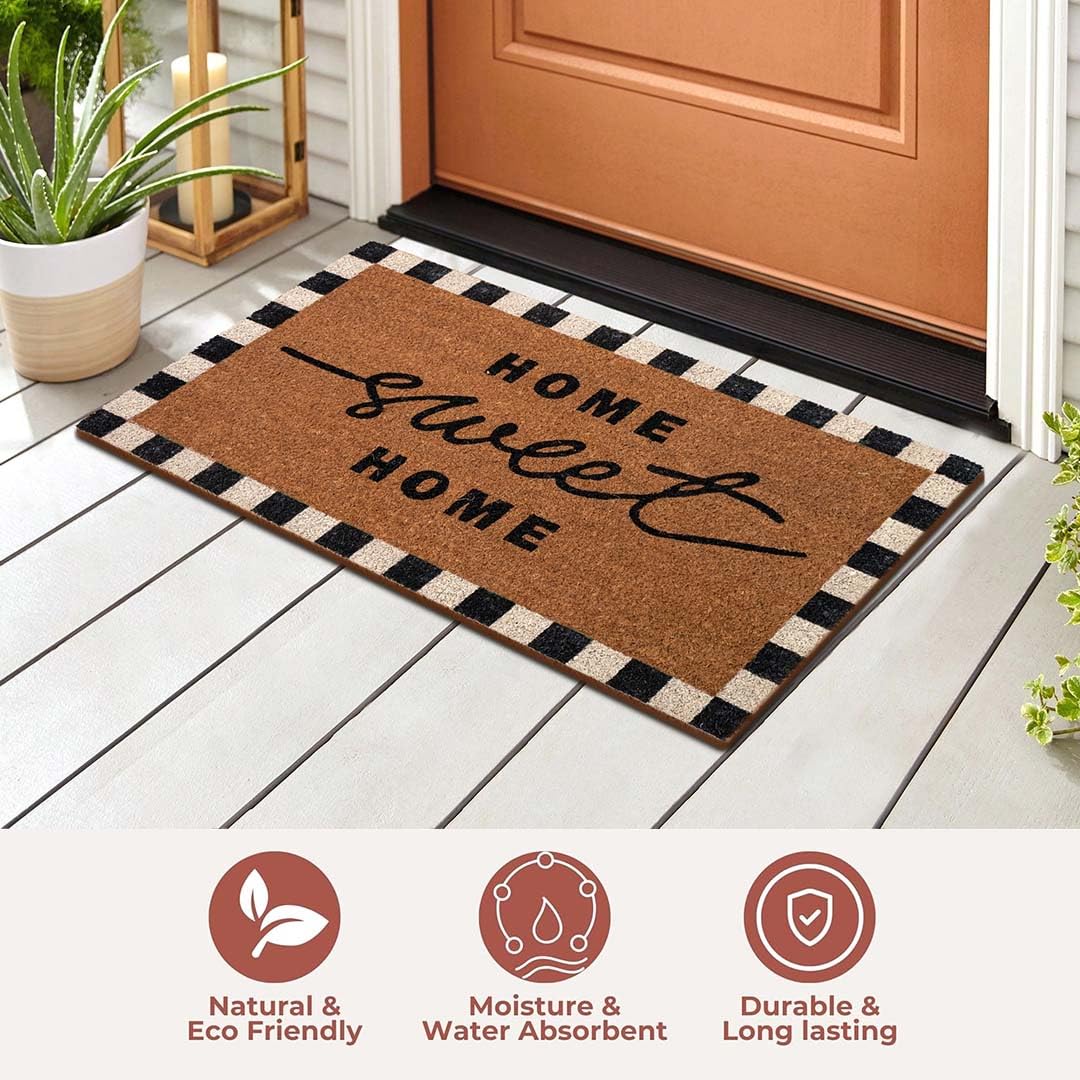 Folkulture Welcome Matt Outdoor durable mat withstands weather while trapping dirt.