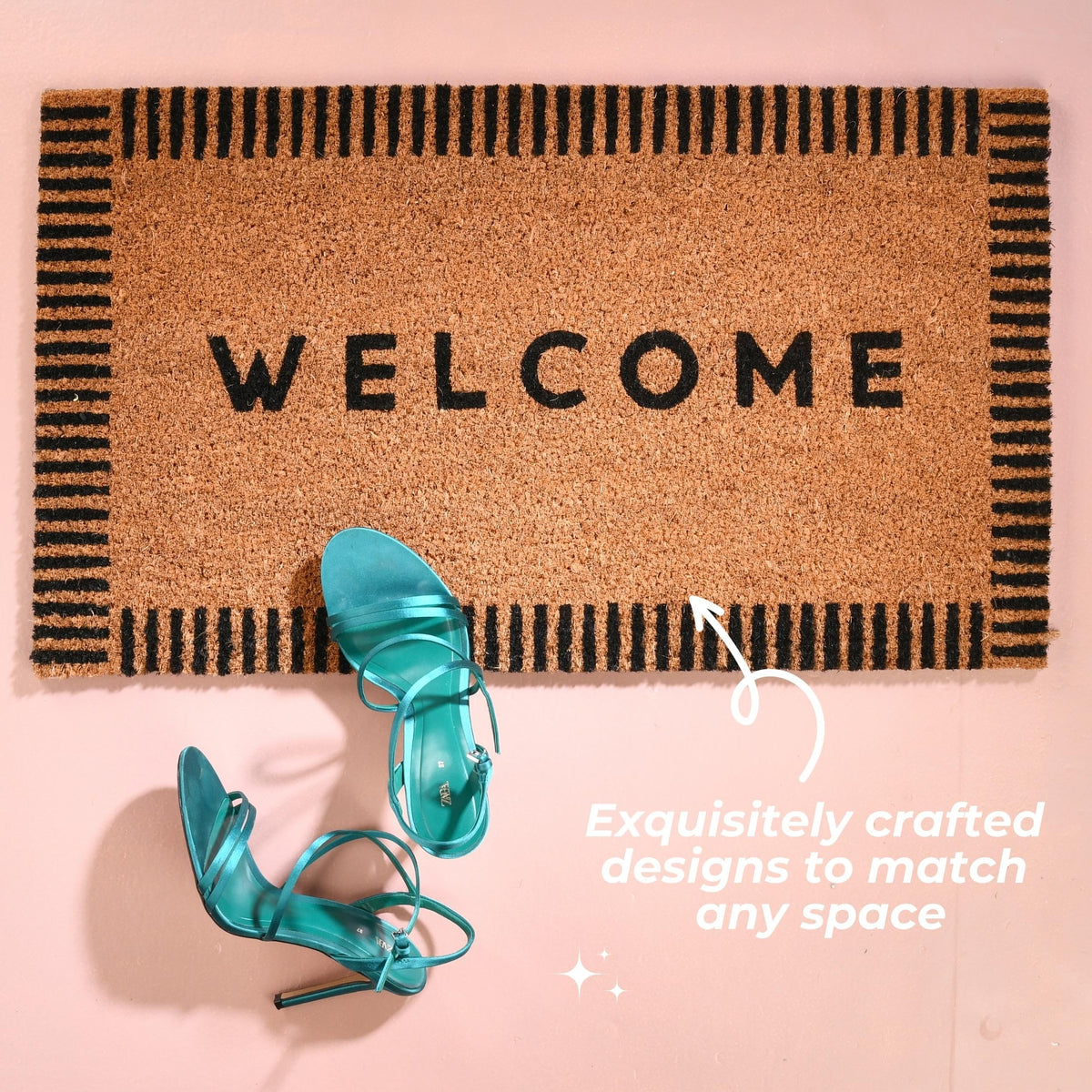 Folkulture Welcome Matt Outdoor porch decor enhancing curb appeal