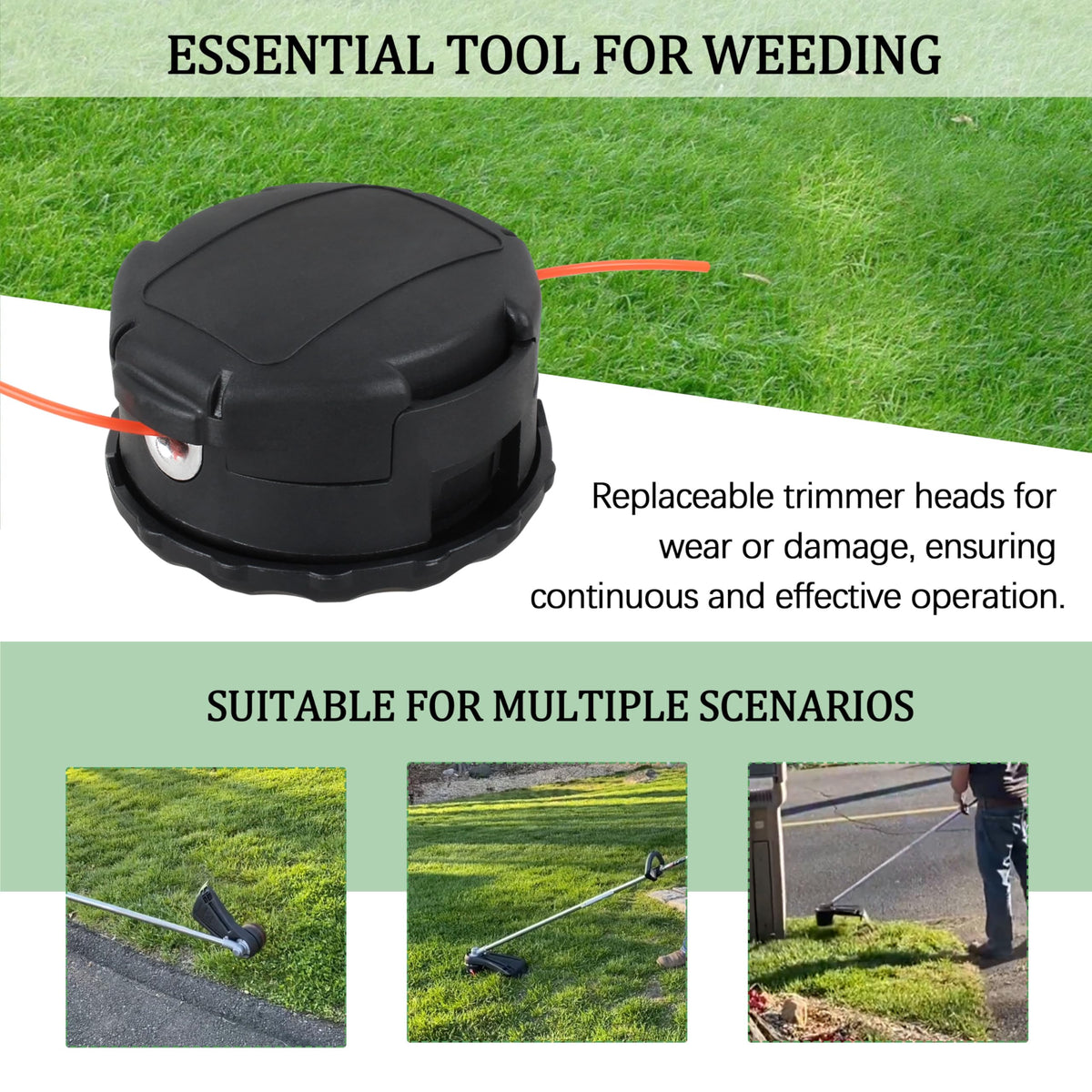 Follde SRM-225 Speed Feed 400 trimmer head is compatible with Echo SRM straight shaft models for easy upgrade.