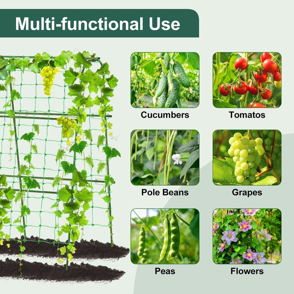 FOLLOOK adjustable-width trellis fits 16-26 inches for flexible beds