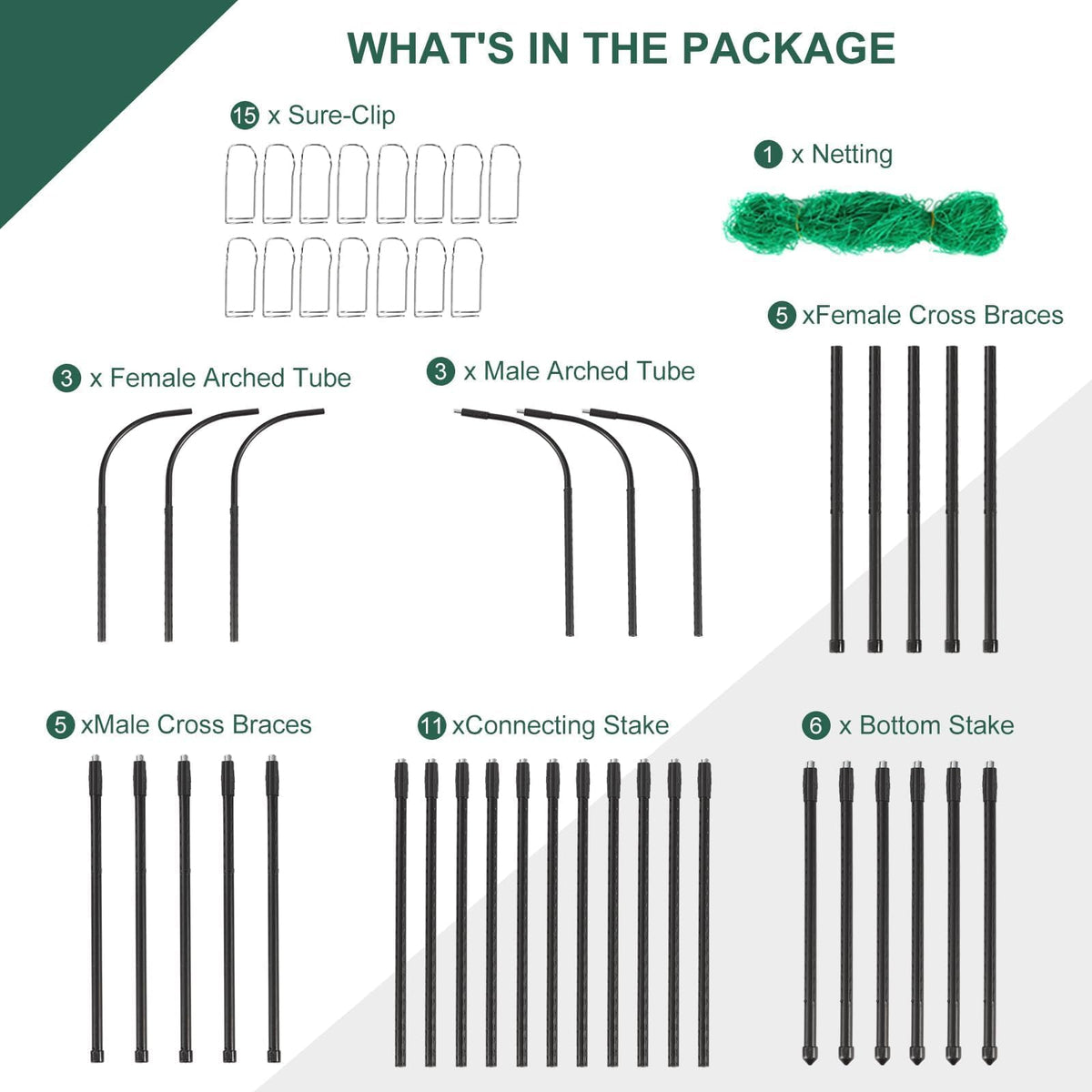 Follook cucumber trellis shown in a garden setting suitable for vegetables and flowers.