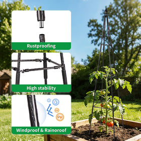 FOLLOOK four-stake base delivers a sturdy, year-round garden structure.