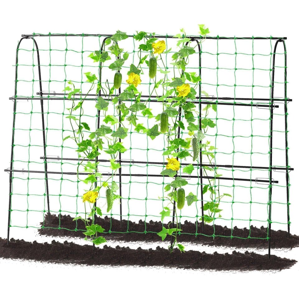 FOLLOOK garden cucumber trellis angle view demonstrates sturdy arch support.